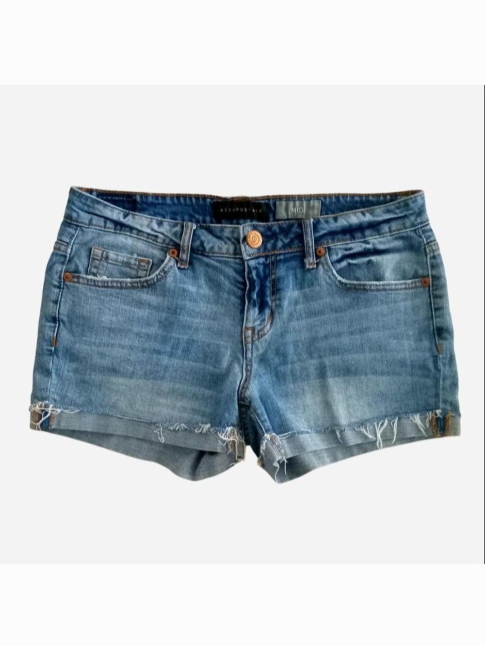 Aeropostale Roll Up Hem Denim Shorts Jean Shorty Summer Beach Size 6 Hot Shorts